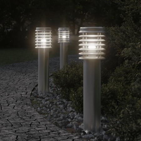 Outdoor floor lamps, 3 units, stainless steel, 60 cm by , Outdoor lighting - Ref: Foro24-4006358, Price: 100,25 €, Discount: %