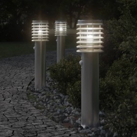 Outdoor floor lamps with sensor 3 pcs stainless steel 60 cm by , Outdoor lighting - Ref: Foro24-4006366, Price: 116,99 €, Dis...