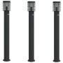 Outdoor floor lamps with sensor 3 pcs black steel 110 cm by , Outdoor lighting - Ref: Foro24-4006372, Price: 144,93 €, Discou...