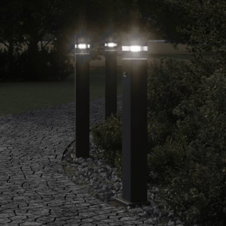 Outdoor floor lamp with black aluminum sensor 80 cm by , Outdoor lighting - Ref: Foro24-4006401, Price: 53,89 €, Discount: %