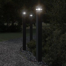 Outdoor floor lamp with black aluminum sensor 110 cm by , Outdoor lighting - Ref: Foro24-4006403, Price: 55,99 €, Discount: %