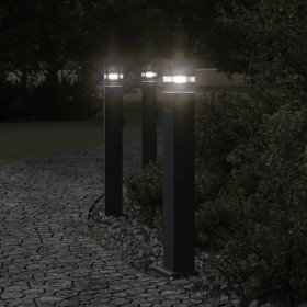 Outdoor floor lamps with plug 3 units black aluminum 80 cm by , Outdoor lighting - Ref: Foro24-4006408, Price: 126,53 €, Disc...