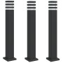 Outdoor floor lamps with plug 3 units black aluminum 80 cm by , Outdoor lighting - Ref: Foro24-4006408, Price: 126,99 €, Disc...