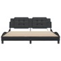 Estructura de cama con luz LED cuero sintético negro 180x200 cm de , Camas y somieres - Ref: Foro24-3214208, Precio: 225,99 €...