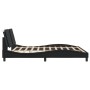 Estructura de cama con luz LED cuero sintético negro 180x200 cm de , Camas y somieres - Ref: Foro24-3214208, Precio: 225,99 €...