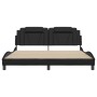 Estructura de cama con luz LED cuero sintético negro 180x200 cm de , Camas y somieres - Ref: Foro24-3214198, Precio: 235,68 €...