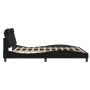 Estructura de cama con luz LED cuero sintético negro 180x200 cm de , Camas y somieres - Ref: Foro24-3214198, Precio: 235,68 €...