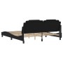 Estructura de cama con luz LED cuero sintético negro 180x200 cm de , Camas y somieres - Ref: Foro24-3214198, Precio: 235,68 €...