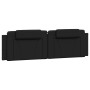 Estructura de cama con luz LED cuero sintético negro 180x200 cm de , Camas y somieres - Ref: Foro24-3214198, Precio: 235,68 €...