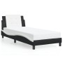 Estructura cama con LED cuero sintético negro blanco 90x190 cm de , Camas y somieres - Ref: Foro24-3214201, Precio: 137,89 €,...