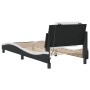 Estructura cama con LED cuero sintético negro blanco 90x190 cm de , Camas y somieres - Ref: Foro24-3214201, Precio: 137,89 €,...