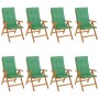 Reclining garden chairs and 8 solid teak wood cushions by , Garden chairs - Ref: Foro24-3196528, Price: 1,00 €, Discount: %