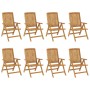 Reclining garden chairs and 8 solid teak wood cushions by , Garden chairs - Ref: Foro24-3196528, Price: 1,00 €, Discount: %