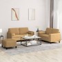 3-piece brown velvet sofa set with cushions by , Sofas - Ref: Foro24-3202011, Price: 546,00 €, Discount: %