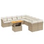 Gartensofa-Set 11-teilig mit beigen Polstern aus synthetischem Rattan von , Gartensets - Ref: Foro24-3271044, Preis: 861,30 €...