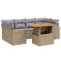 Set of 7-piece garden sofas and beige synthetic rattan cushions by , Garden sets - Ref: Foro24-3271213, Price: 527,39 €, Disc...