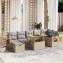 Garden sofa set with beige cushions, 8 pieces, PE rattan. by , Garden sets - Ref: Foro24-3276153, Price: 617,21 €, Discount: %