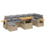 Garden sofa set with beige cushions, 8 pieces, PE rattan. by , Garden sets - Ref: Foro24-3276153, Price: 617,21 €, Discount: %