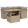 Gartensofa-Set mit 5-teiligen Kissen aus synthetischem Rattan in Beige. von , Gartensets - Ref: Foro24-3270814, Preis: 391,80...