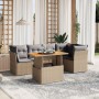 Gartensofa-Set mit 5-teiligen Kissen aus synthetischem Rattan in Beige. von , Gartensets - Ref: Foro24-3270821, Preis: 455,95...