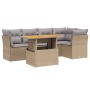 Gartensofa-Set mit 5-teiligen Kissen aus synthetischem Rattan in Beige. von , Gartensets - Ref: Foro24-3270821, Preis: 443,99...