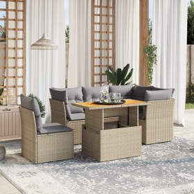 Garden sofa set with 5-piece synthetic rattan beige cushions by , Garden sets - Ref: Foro24-3270835, Price: 458,70 €, Discoun...