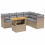 Set of 7-piece garden sofas and beige synthetic rattan cushions by , Garden sets - Ref: Foro24-3270849, Price: 510,46 €, Disc...