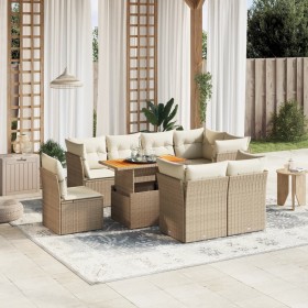 Gartensofagarnitur 9-teilig mit Kissen aus synthetischem Rattan in Beige. von , Gartensets - Ref: Foro24-3270932, Preis: 751,...