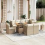 Gartensofagarnitur 9-teilig mit Kissen aus synthetischem Rattan in Beige. von , Gartensets - Ref: Foro24-3270932, Preis: 758,...