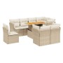 Set de sofás de jardín 9 pzas con cojines ratán sintético beige de , Conjuntos de jardín - Ref: Foro24-3270932, Precio: 758,1...