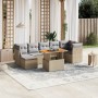 Garden sofa set with beige cushions, 8 pieces, PE rattan. by , Garden sets - Ref: Foro24-3270947, Price: 570,73 €, Discount: %