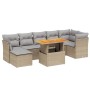 Garden sofa set with beige cushions, 8 pieces, PE rattan. by , Garden sets - Ref: Foro24-3270947, Price: 555,40 €, Discount: %