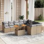 Gartensofa-Set mit 10-teiligen beigen Kissen aus synthetischem Rattan. von , Gartensets - Ref: Foro24-3271010, Preis: 694,19 ...