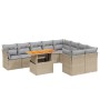 Gartensofa-Set mit 10-teiligen beigen Kissen aus synthetischem Rattan. von , Gartensets - Ref: Foro24-3271010, Preis: 694,19 ...