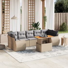 Garden sofa set with beige cushions, 8 pieces, PE rattan. by , Garden sets - Ref: Foro24-3272109, Price: 629,53 €, Discount: %