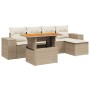 Gartensofa-Set mit 6-teiligen Kissen aus synthetischem Rattan in Beige. von , Gartensets - Ref: Foro24-3272612, Preis: 507,62...