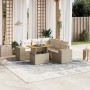 Gartensofa-Set mit 6-teiligen Kissen aus synthetischem Rattan in Beige. von , Gartensets - Ref: Foro24-3272633, Preis: 584,70...