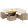 Gartensofa-Set mit 6-teiligen Kissen aus synthetischem Rattan in Beige. von , Gartensets - Ref: Foro24-3272633, Preis: 584,70...