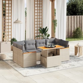 Set of 7-piece garden sofas and beige synthetic rattan cushions by , Garden sets - Ref: Foro24-3272977, Price: 517,93 €, Disc...