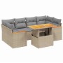 Gartensofagarnitur 7-teilig mit Kissen aus synthetischem Rattan in Beige. von , Gartensets - Ref: Foro24-3272977, Preis: 517,...