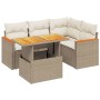 Gartensofa-Set mit 5-teiligen Kissen aus synthetischem Rattan in Beige. von , Gartensets - Ref: Foro24-3273060, Preis: 494,83...