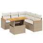 Gartensofa-Set mit 6-teiligen Kissen aus synthetischem Rattan in Beige. von , Gartensets - Ref: Foro24-3273074, Preis: 549,99...