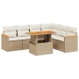 Set of 7-piece garden sofas and beige synthetic rattan cushions by , Garden sets - Ref: Foro24-3273095, Price: 580,11 €, Disc...