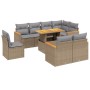 Garden sofa set 9 pieces with beige synthetic rattan cushions by , Garden sets - Ref: Foro24-3273173, Price: 668,49 €, Discou...