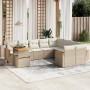 Gartensofa-Set mit 10-teiligen beigen Kissen aus synthetischem Rattan. von , Gartensets - Ref: Foro24-3273242, Preis: 810,05 ...