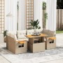 Set of 7-piece garden sofas and beige synthetic rattan cushions by , Garden sets - Ref: Foro24-3273417, Price: 667,91 €, Disc...