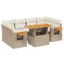 Set of 7-piece garden sofas and beige synthetic rattan cushions by , Garden sets - Ref: Foro24-3273417, Price: 667,91 €, Disc...