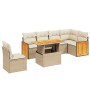 Set of 7-piece garden sofas and beige synthetic rattan cushions by , Garden sets - Ref: Foro24-3273984, Price: 593,32 €, Disc...