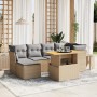 Gartensofagarnitur 7-teilig mit Kissen aus synthetischem Rattan in Beige. von , Gartensets - Ref: Foro24-3275481, Preis: 498,...