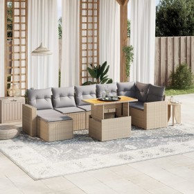 Gartensofagarnitur mit beigen Kissen, 8-teilig, aus PE-Rattan. von , Gartensets - Ref: Foro24-3275600, Preis: 604,17 €, Rabat...